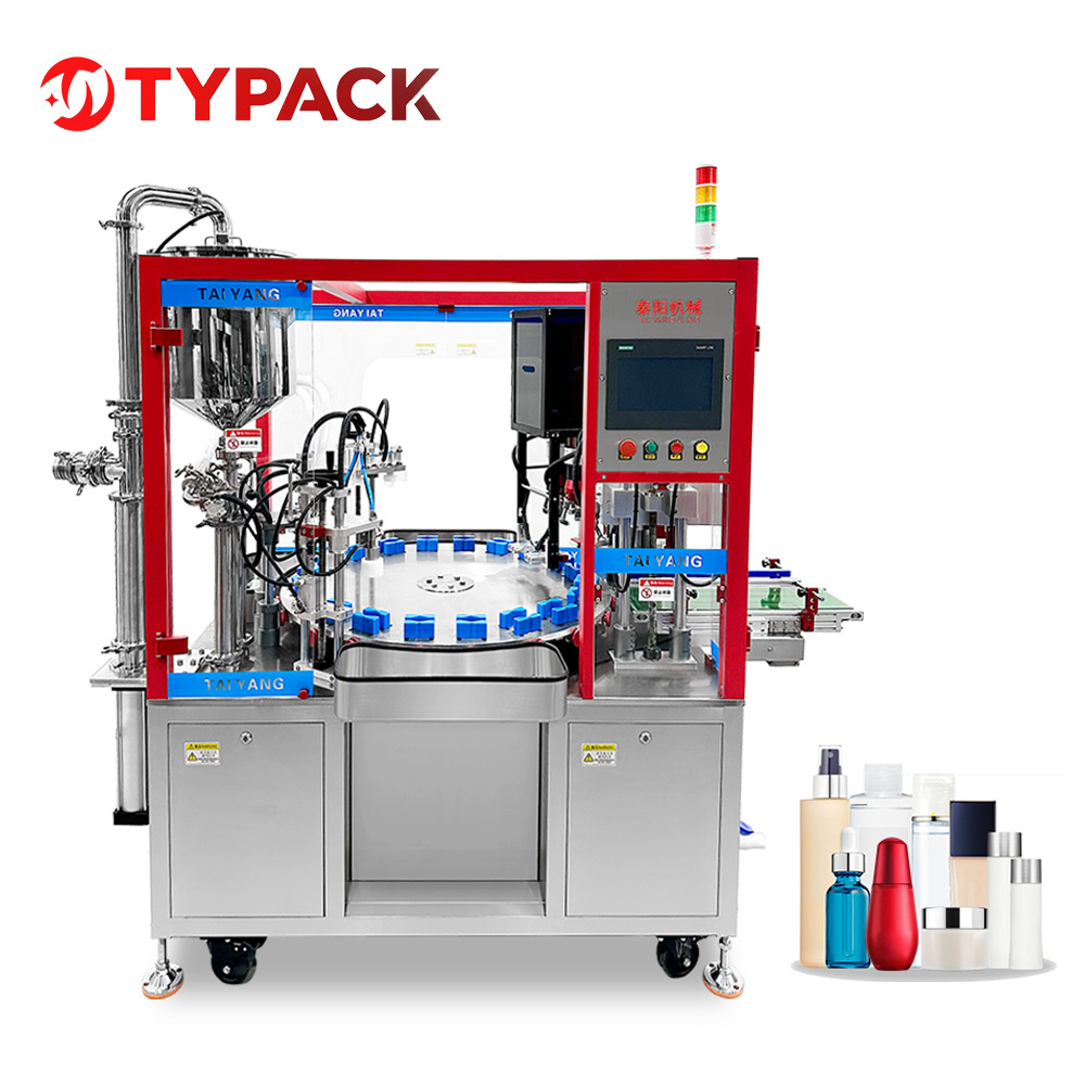 Losyon kremi TurnTable Doldurma və Capping Machine